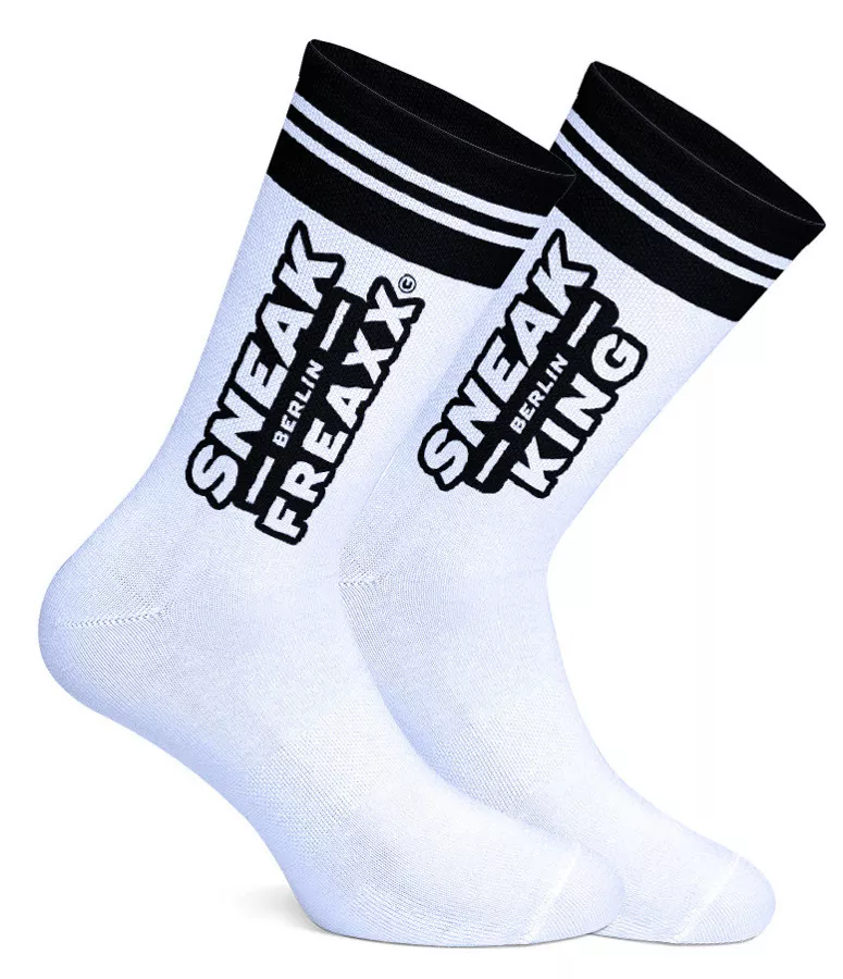 Socken Weiß Sneak King Weiß-Schwarz