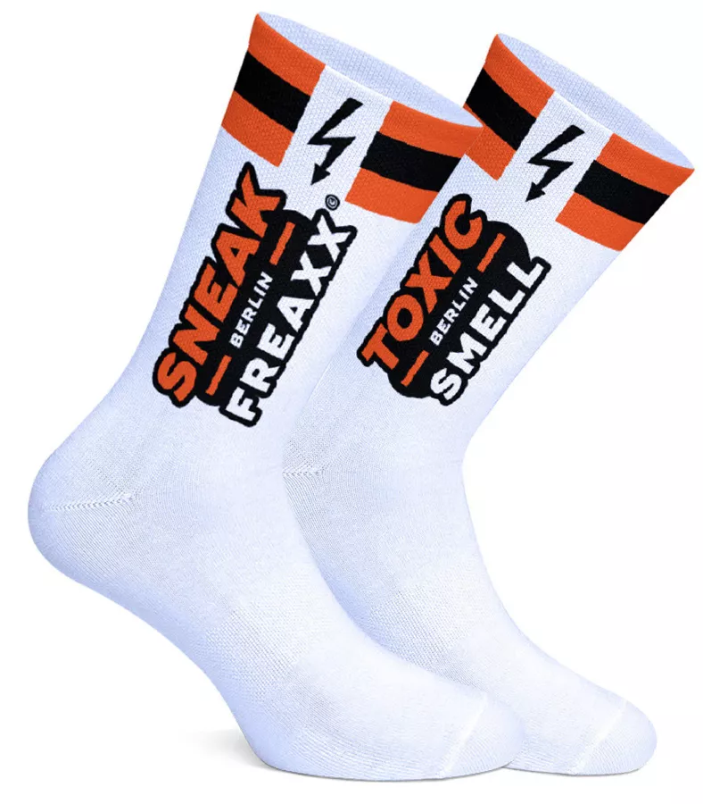 Socken Sneak Toxic Weiß-Orange