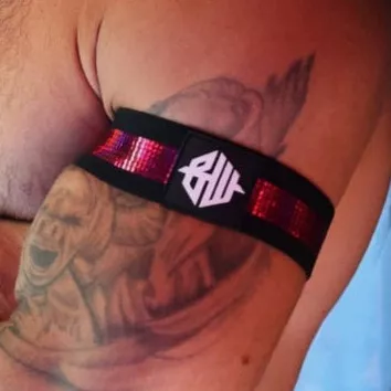 Armbänder Illuminator Schwarz-Rosa x2