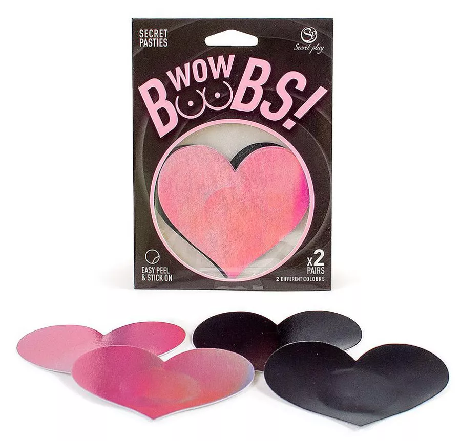 Brustwarzenabdeckung Wow boobs heart zweifarbig