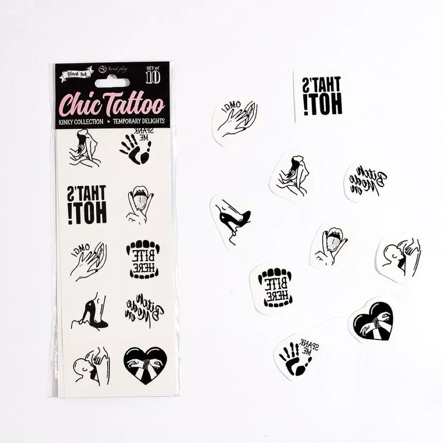 Set de 10 tatouages éphémères Kinky Collection