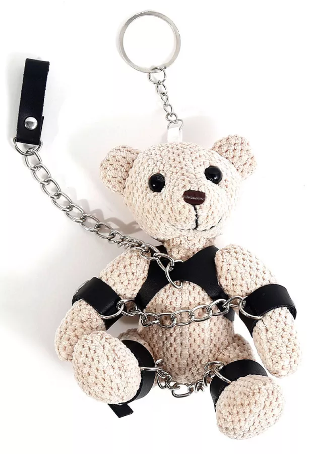 Teddybär-Schlüsselanhänger mit Geschirr Teddybear Fetish
