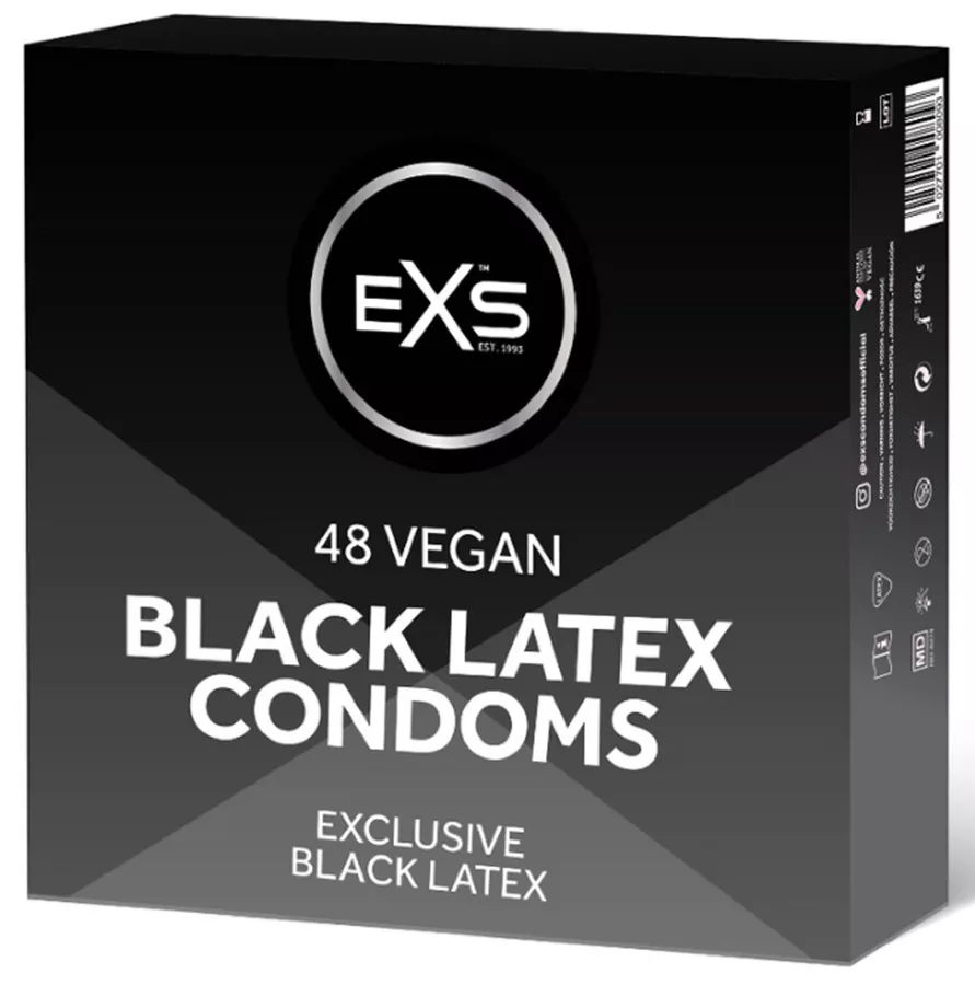 Schwarze Kondome Black Latex 54 mm x48
