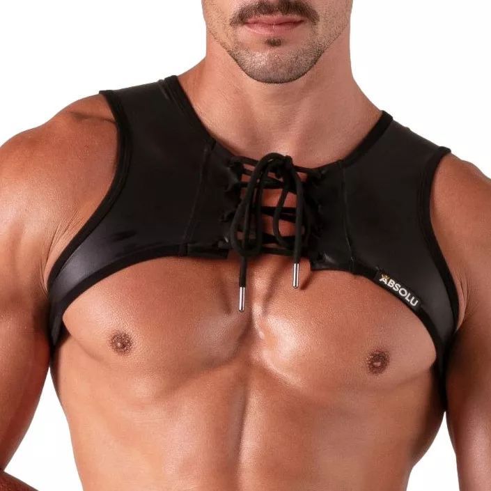 Harness mit Schnürung Bondage Schwarz