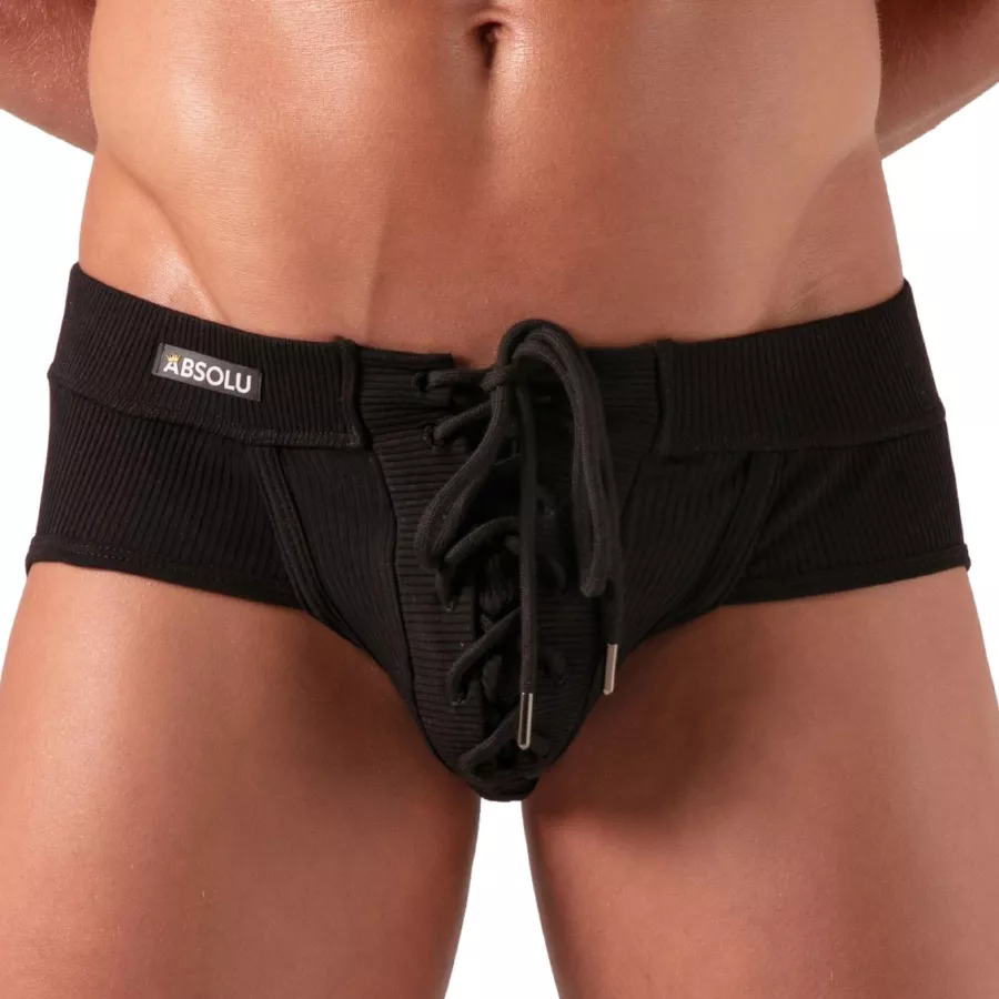 Slip mit Schnürung Laced Schwarz