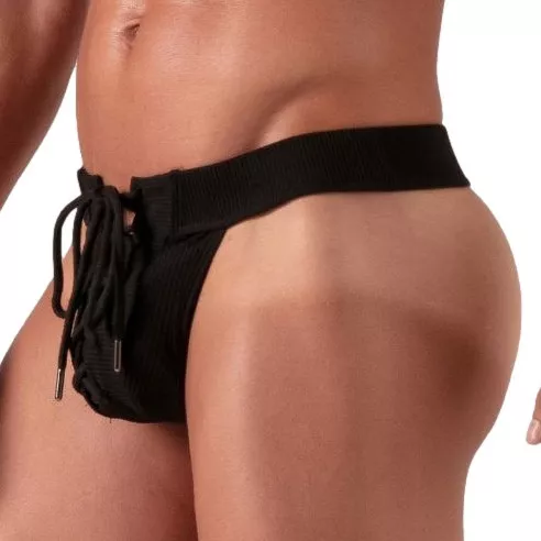String mit Schnürung Laced Schwarz