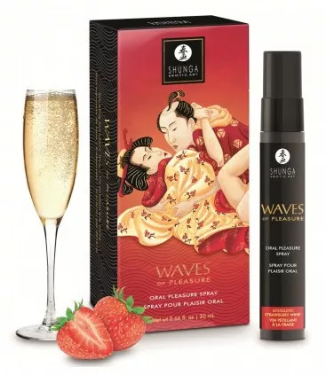 Spray für Oralsex Waves of pleasure Perlwein mit Erdbeere 20ml