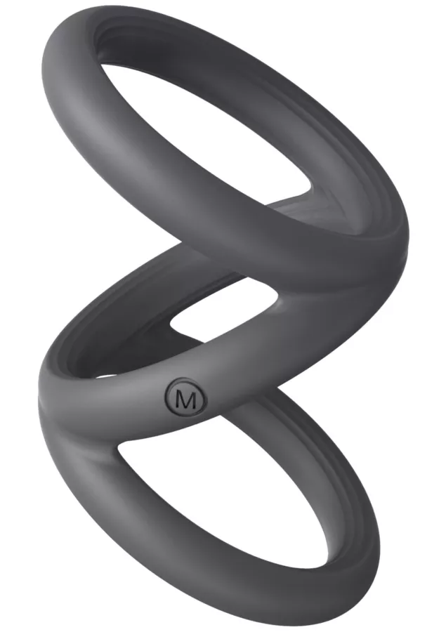 Cockring Triplicock Grau M 45mm