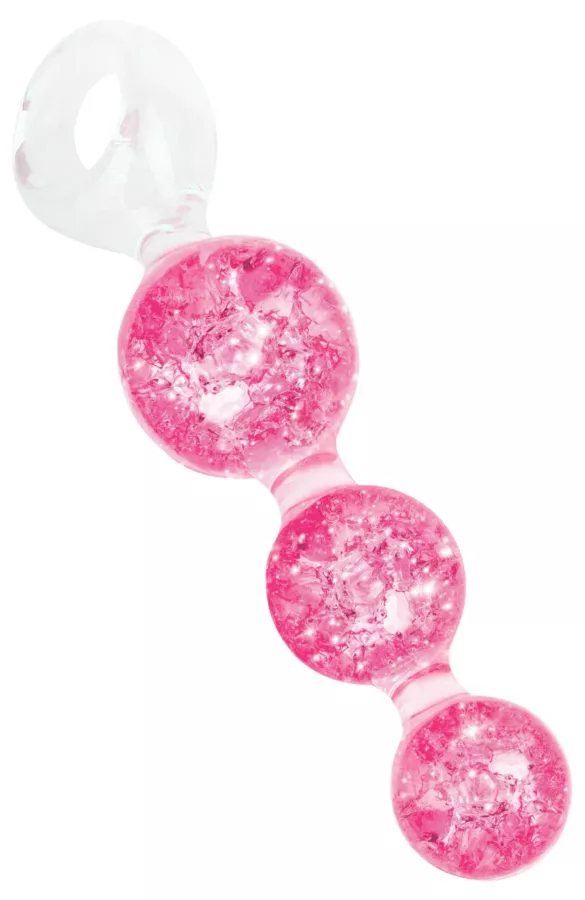 Analperlen Crystaltrio Rosa 14 x 4,5cm