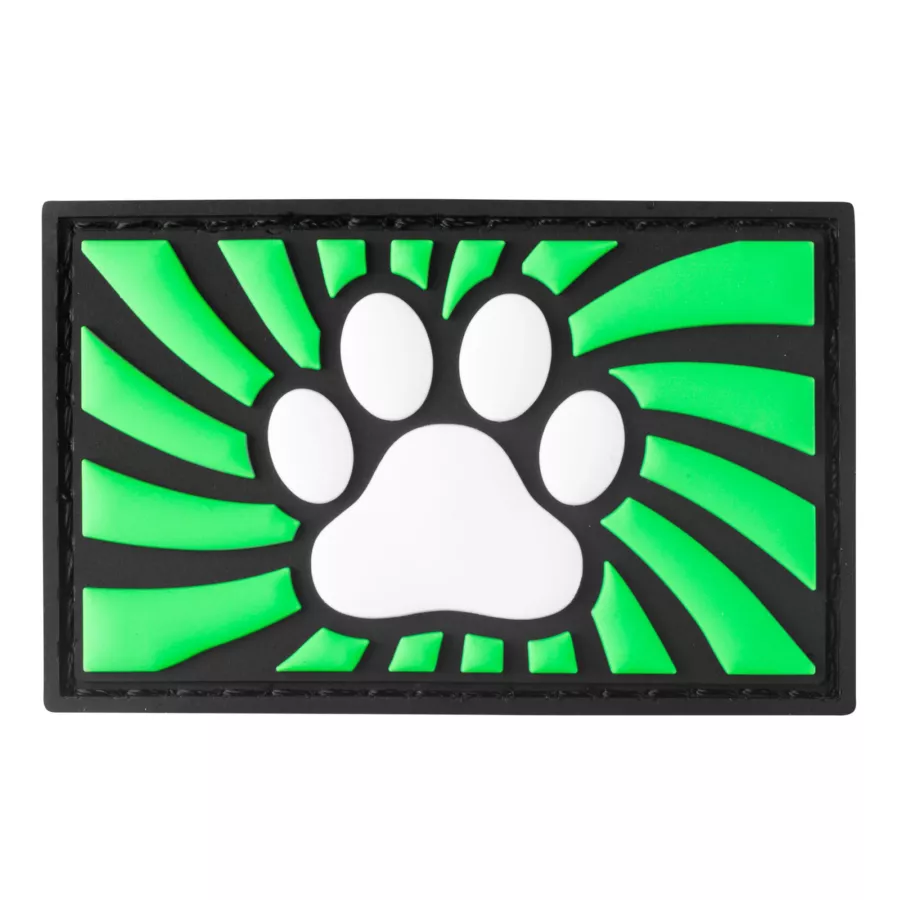 Tag Paw met klittenband Groen