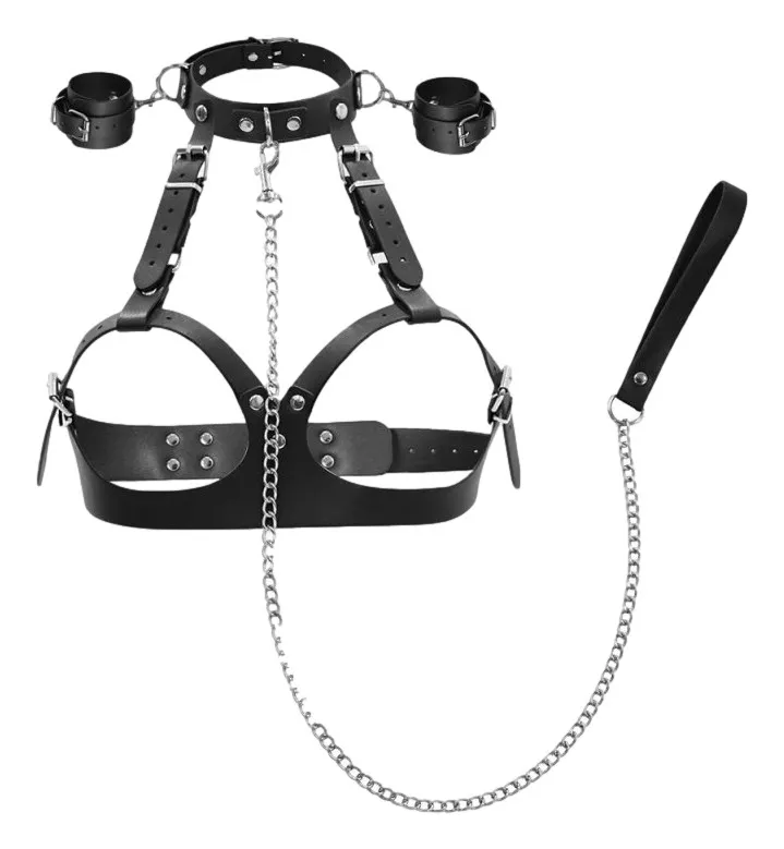 Beautydom Black Collar and Cuff Harness