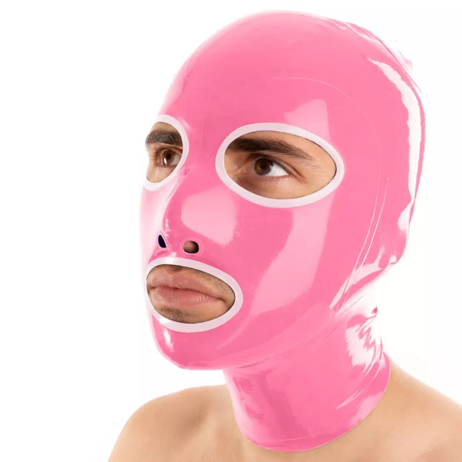 Outline Pink-White Latex Hood