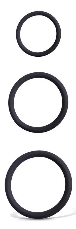 Lot de 3 Cockrings fins Thiniak 30-50 mm Noirs