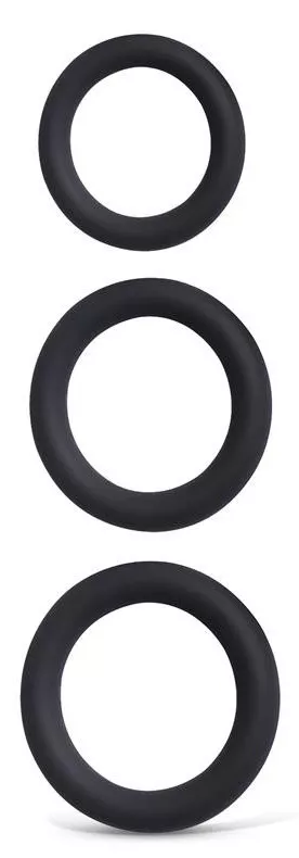 Set of 3 Perfoz Cockrings 28-40 mm Black