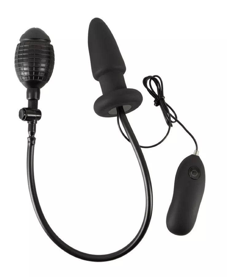 Opblaasbare en vibrerend plug Conikflat 10.5 x 4cm