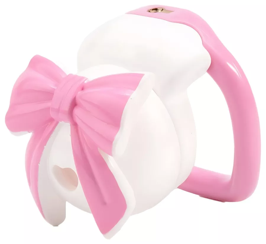 Cage Bowis 5 x 3 cm Blanche - Anneaux roses