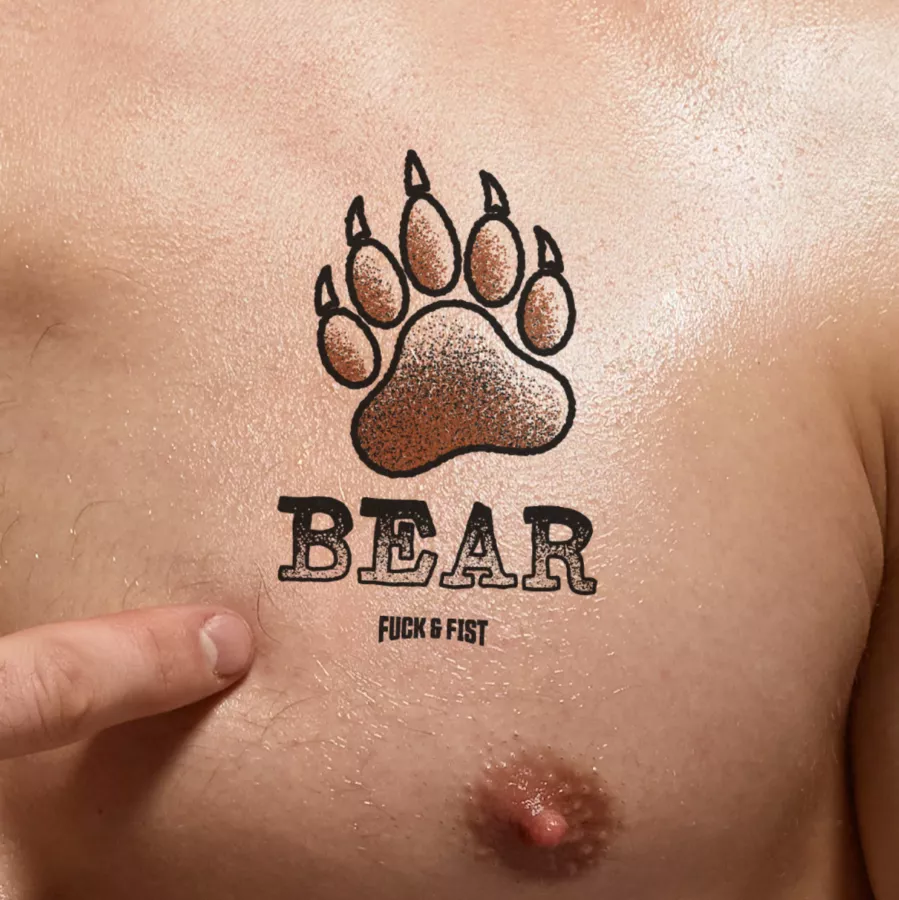 Tijdelijk tattoo Bear 9 x 6cm