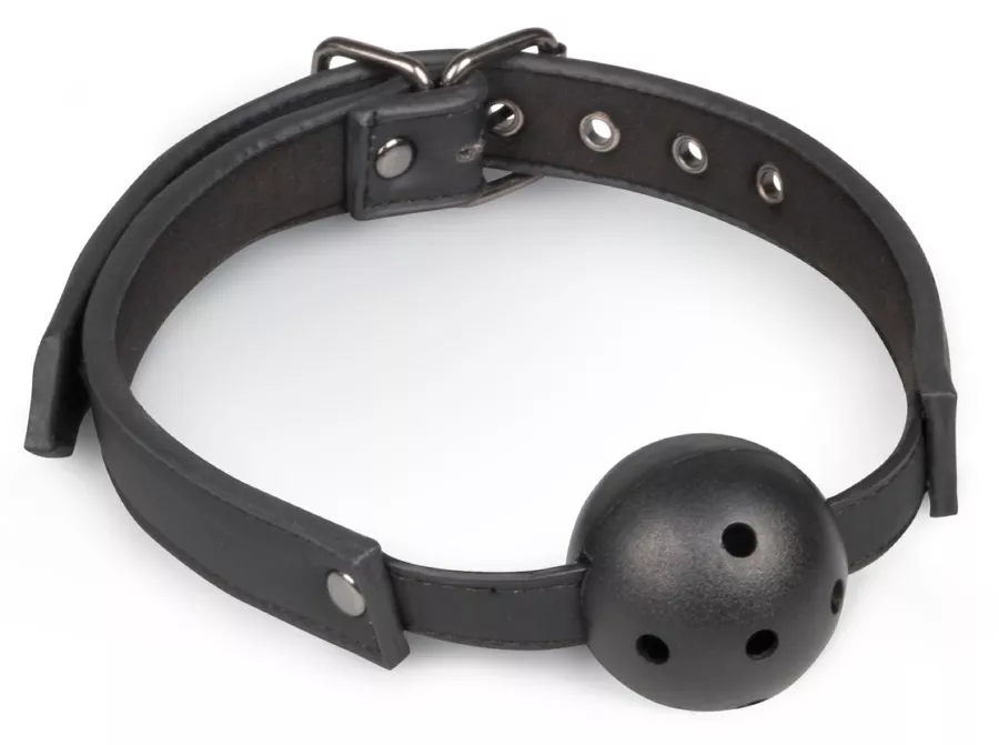 Knebel mit durchbohrtem schwarzem Ball