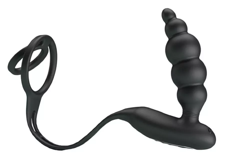 Vibrirender Plug mit Ringen VIBRA PENIS 8 x 2.4 cm