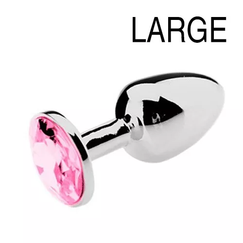 Schmuck-Analplug Strass Rosa - GROSS 8 x 4 cm
