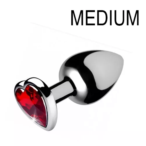 Butt Plug Schmuckstein Heart Gem Rot 7 x 3.4 cm