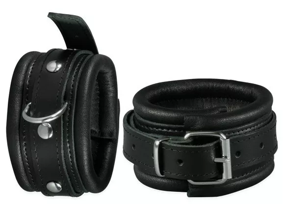 Fußfesseln aus Leder 5cm Schwarz
