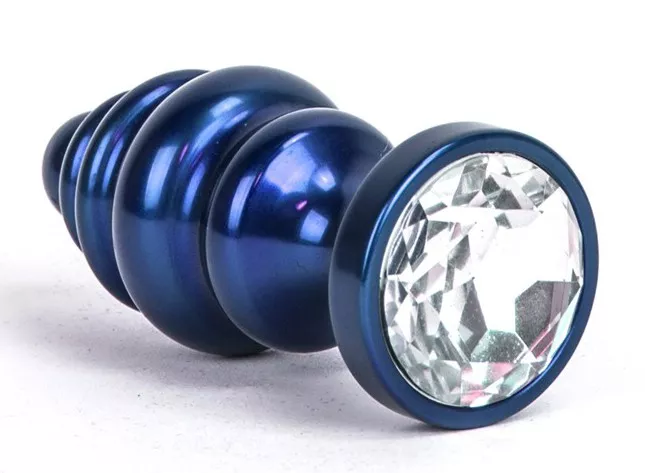 Anales Schmuck-Plug Alloy 6,5 x 3 cm Blau