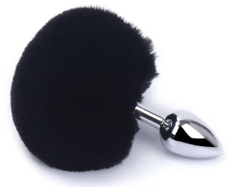Plug Kaninchenschwanz Bunny Tail 6 x 2,7 cm Schwarz