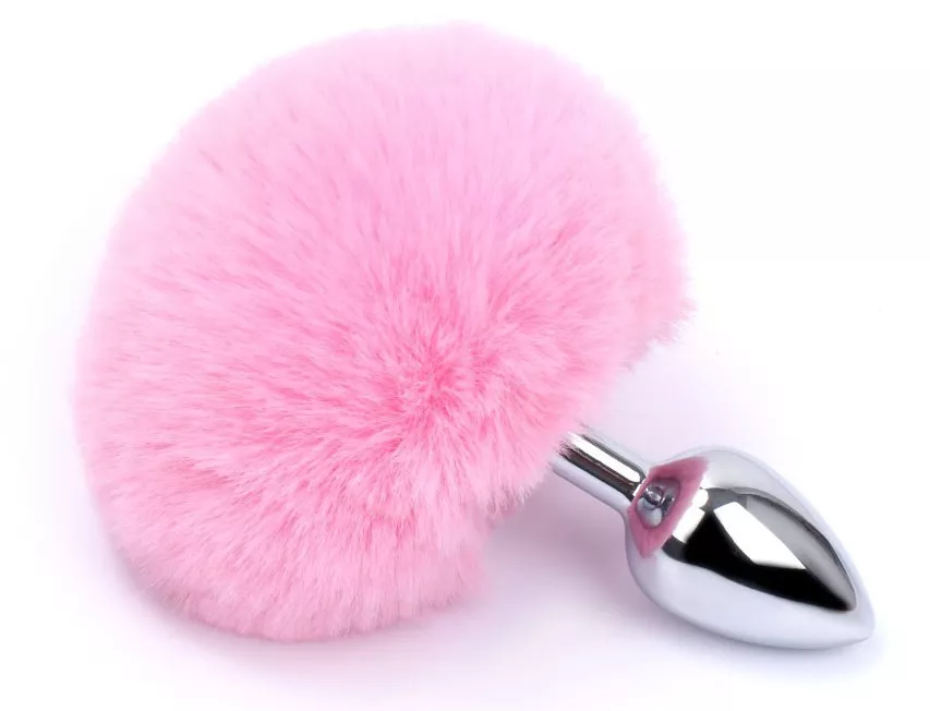 Plug Kaninchenschwanz Bunny Tail 6 x 2,7 cm Rosa