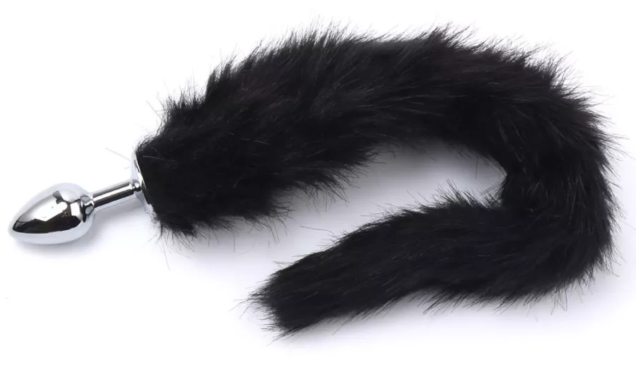 Plug Fuchsschwanz Fox 6 x 2,7 cm Schwarz