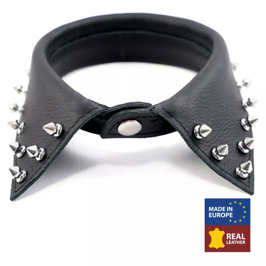 LEDER-HEMDKRAGEN MIT SPITZEN