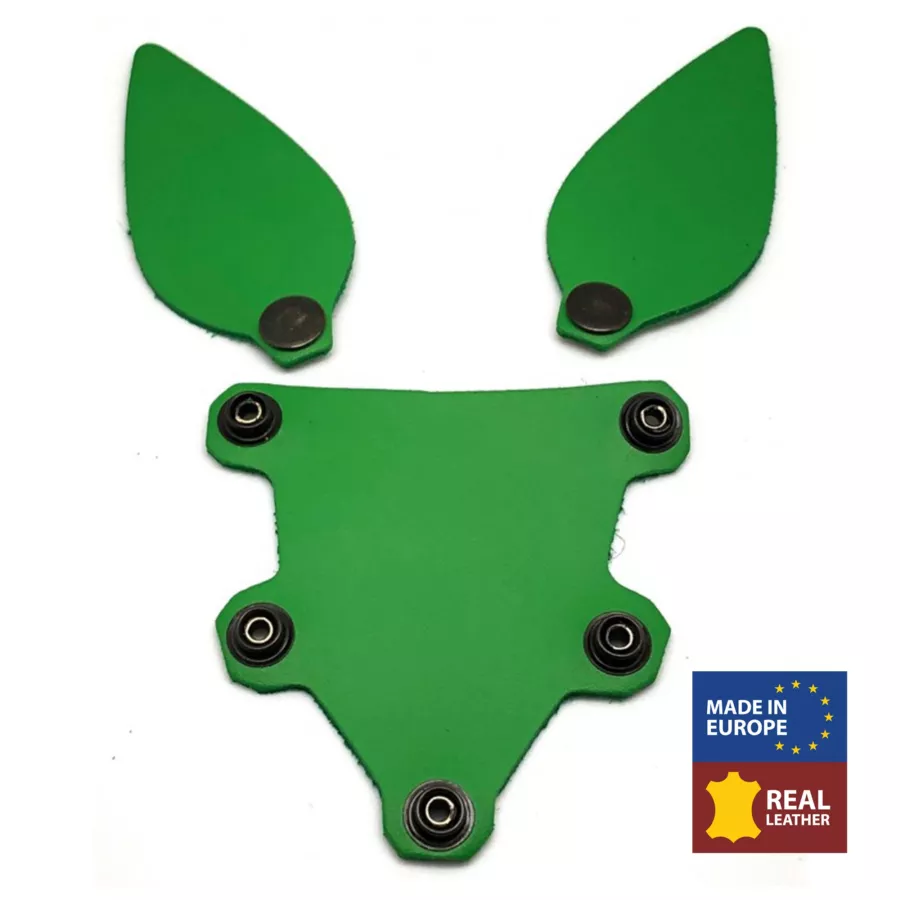PUPPY SET OHREN UND ZUNGE AUS LEDER GRÜN
