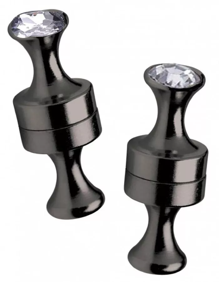 Nippelklemmen Magnet Pins Schwarz x2