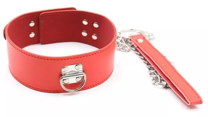Halsband und Leine Pin Lock Rot