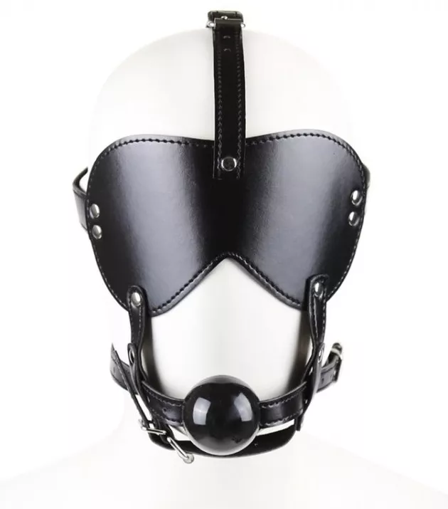 Maske mit Kugel-Knebel Glitter Schwarz