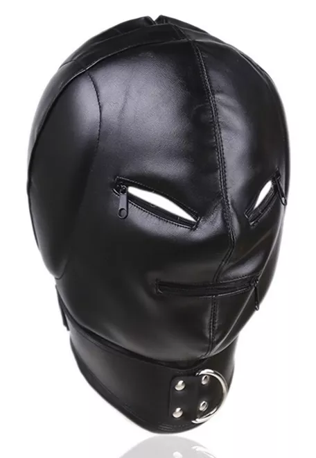 Kopfhaube Thicker Ear Kunstleder Schwarz