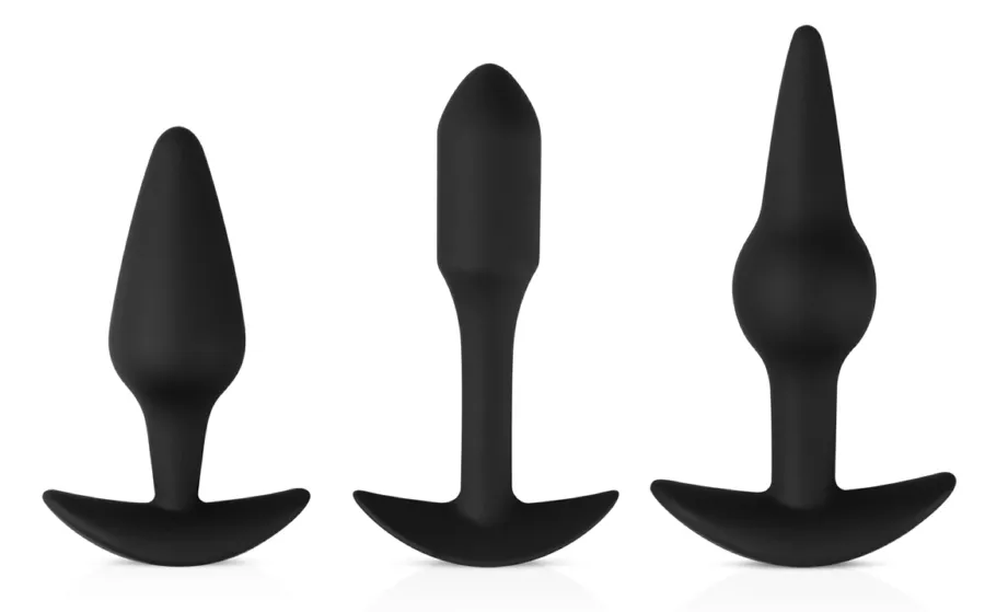 Kit aus 3 Plugs Pleasure Schwarz