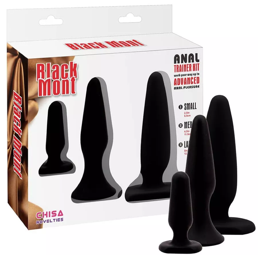 Kit Silikon-Plugs Black Mont x3