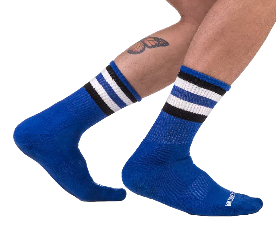 Sokken Half Fetish Stripes Blauw Zwart Wit