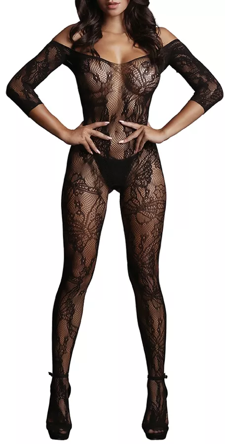 Combi sexy Lace Sleeved Schwarz