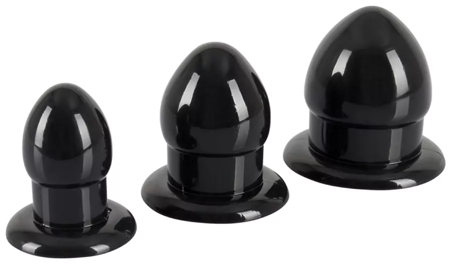 Set mit 3 Mini Fat Plugs Schwarz