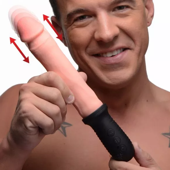 Dildo with Handle and Auto Pounder Thrust 17 x 4 cm