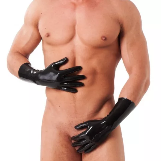 Kurze Latex-Handschuhe
