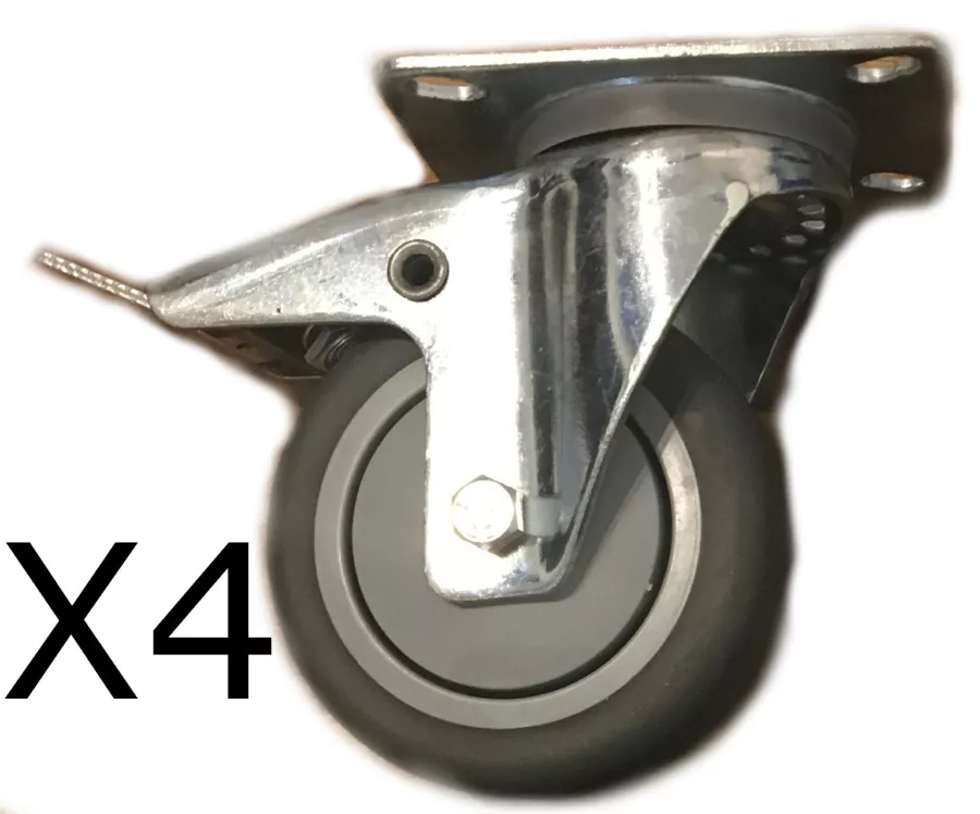 Rollen mit Bremse Durchmesser 10cm Professionelle Qualität x4