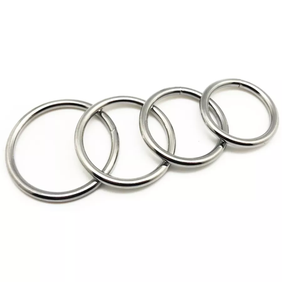Set of 4 metal cock rings ROUND LIGHT Diameter 35 to 50mm