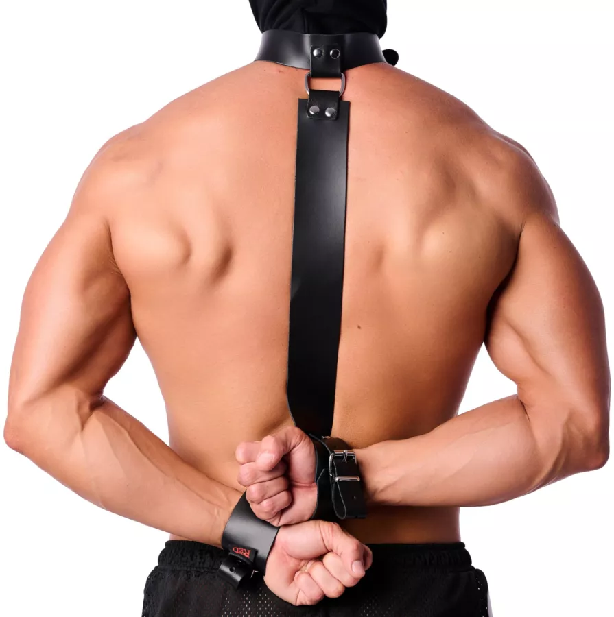 Bondage-Halsband / Handfessel aus Leder