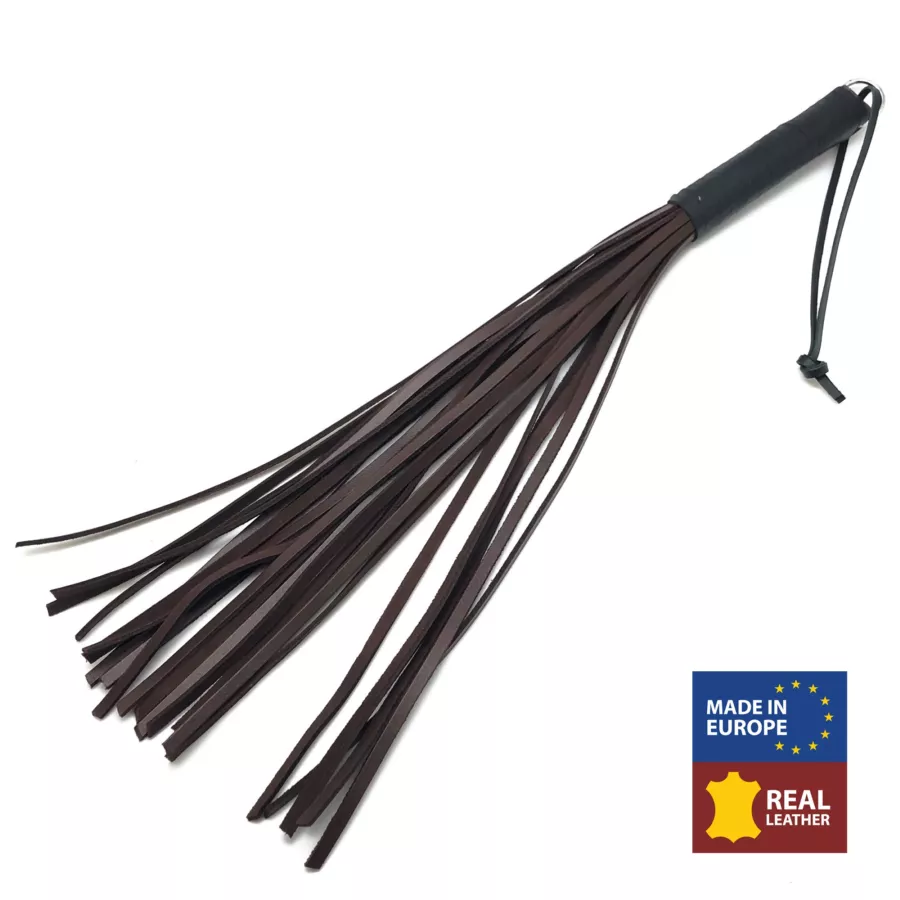 Peitsche Lederriemen Braun 50cm