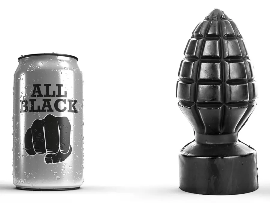 XL Butt Plug AB33 GRENADE All Black 11 x 6.5cm