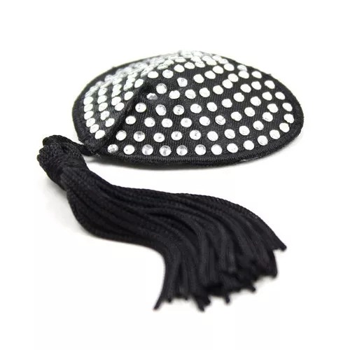 Tepelbelletjes Hart Zwart-Zilver x2