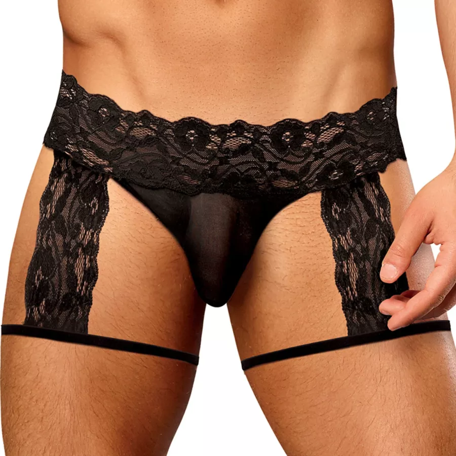 String Garter Scandal Lace Schwarz